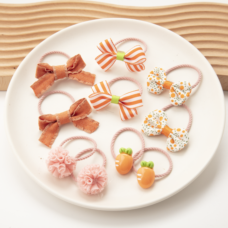 新款碎花春夏发绳套装拼色发圈