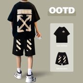 运动套装 两件套 短裤 男短袖 T恤潮流宽松衣服一套搭配帅气学生短袖