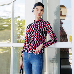 外套 歌蒂诗早春专柜新款 显瘦短款 格子印花修身 8E10W5839 时尚