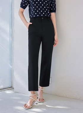歌蒂诗春季专柜新款时尚通勤简约大气直筒西装裤女 1F11K3057