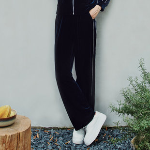 1E33K3007 百搭休闲运动松紧腰直筒长裤 歌蒂诗春专柜新款 经典
