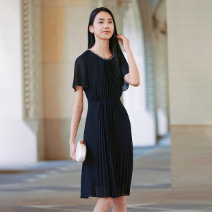 歌蒂诗夏专柜新款 1F22L2223 简约知性优雅气质收腰显瘦连衣裙