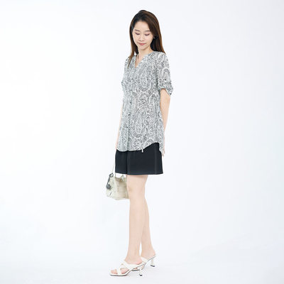 歌蒂诗夏季专柜新款时尚高腰宽松显瘦简约黑色短裤女 1E24K0298