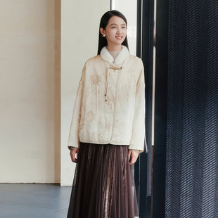 鹅绒毛领保暖羽绒服 优雅新中式 8E41Y1583 专柜新款 歌蒂诗冬季