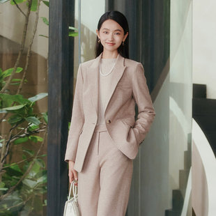 外套 歌蒂诗冬季 通勤气质驼色毛呢西装 时尚 8E41W1809 专柜新款