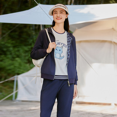 歌蒂诗春季专柜新款休闲百搭舒适连帽薄款外套女士 1E11W0210