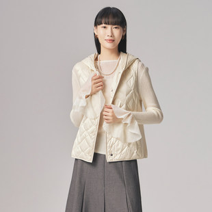 简约通勤百搭连帽马甲 冬专柜款 1E41Y4756 多色羽绒马甲 歌蒂诗