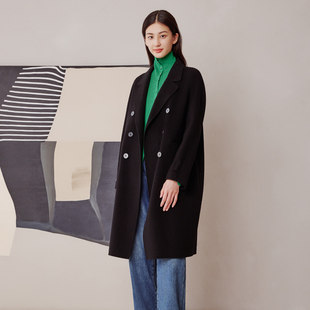 羊毛羊绒大衣女 简约气质中长款 8D41D2612 专柜新款 歌蒂诗冬季
