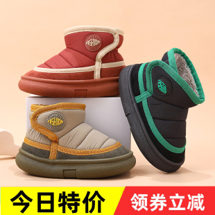 2025年宝宝雪地靴加厚绒保暖软底防滑棉靴子1-3-6岁男童女童靴子