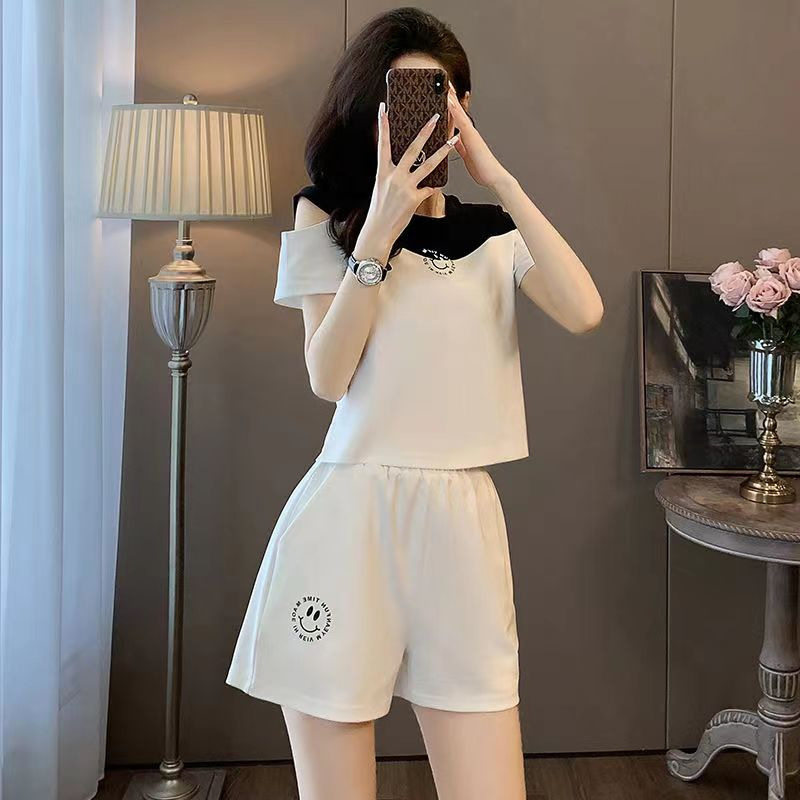 休闲运动服套装女2025年夏季新款时髦短款上衣洋气显瘦减龄短裤