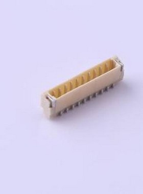 A0800WR-S-10PNLNT1T00R 线对板针座 1x10P 间距:0.8mm 卧贴 SMD,