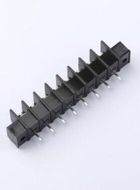 WJ25S-A-7.62-8P 栅栏式接线端子 间距P=7.62mm 8Pin位 边脚 黑色