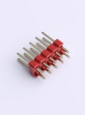 PZ254V-12-10P-RD 排针 排针2.54mm间距 直插 2x05位 红色胶芯 插