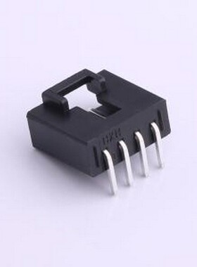 HX25418-4WA 线对板针座 1x4P 间距:2.54mm 弯插 黑色 弯插,P=2.5