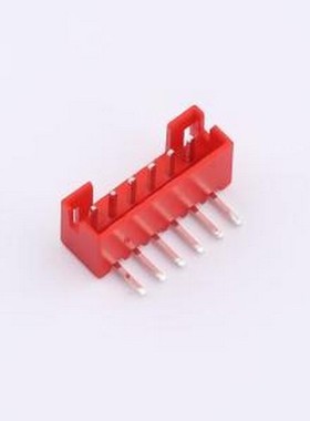 WF-1B200A6P-R 线对板针座 间距2.0mm 弯插 红色 1x6P 弯插,P=2mm
