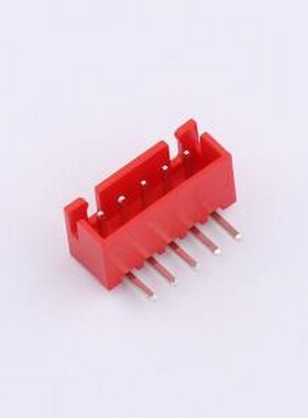 WF-1B254A5P-R 线对板针座 间距2.54mm 弯插 红色 1x5P 弯插,P=2.