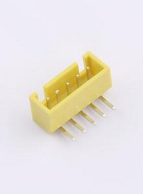 WF-1B254B5P-Y 线对板针座 间距2.54mm 弯插 带扣 黄色 1x5P 弯插