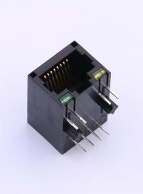 X01AB002LA2ADDJ 以太网连接器(RJ45 RJ11) 弯插 带LED 插件