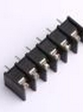 WJ45S-B-9.5-6P 栅栏式接线端子 间距P=9.5mm 6Pin位 边脚 黑色