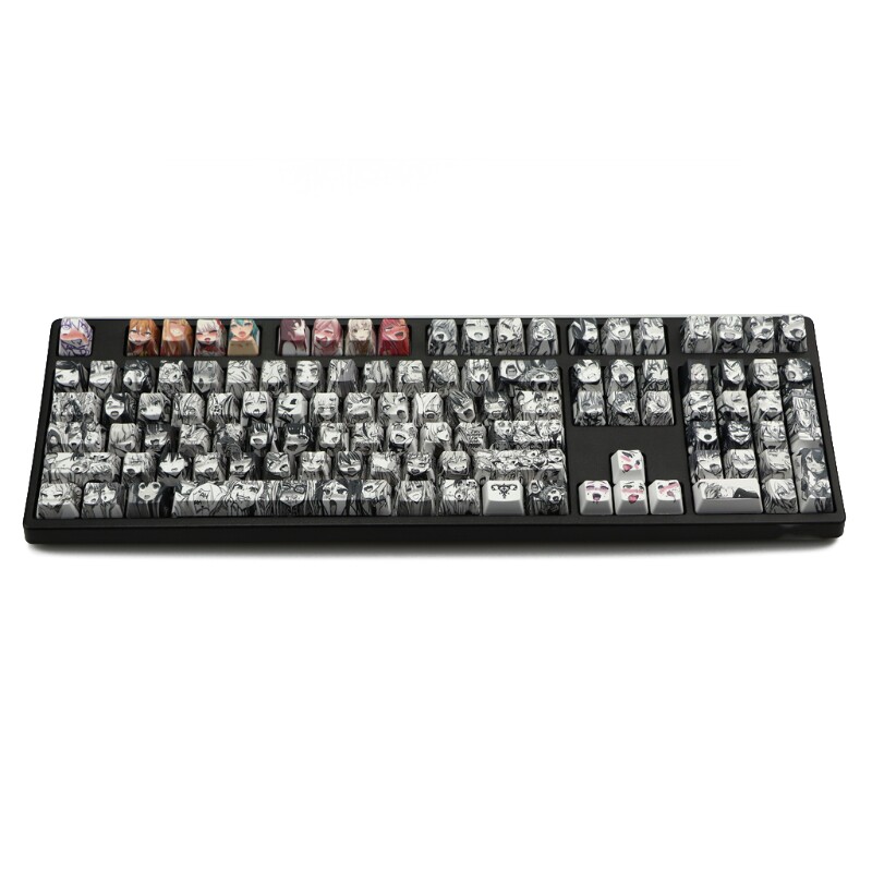pbt 108 key ahegao keycap dye sublimation oem profile anime