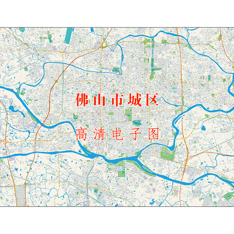 仅图片佛山市区南海区禅城区地图城区道路高清电子图片素材