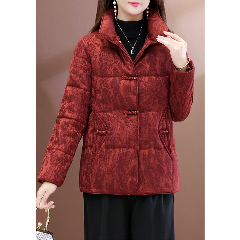 新中式盘扣羊绒服女冬季新款中年妈妈装羊毛棉衣加厚保暖棉袄外套