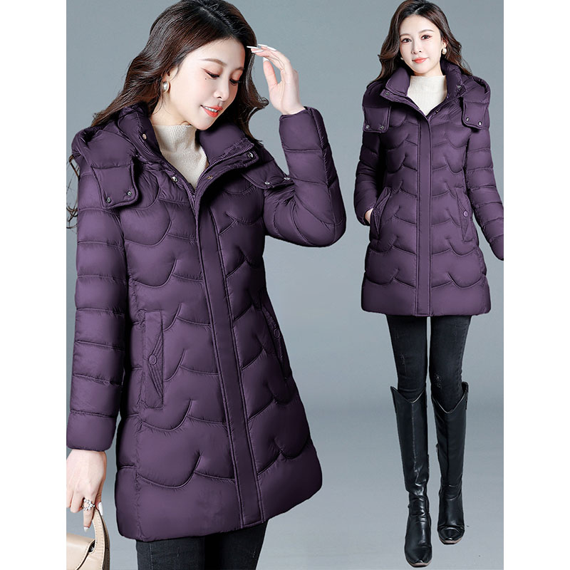 今年流行羊毛棉衣女款25新款冬季羊绒保暖显瘦收腰棉袄中长款外套