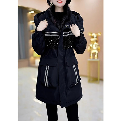 加绒加厚派克服外套女冬季新款