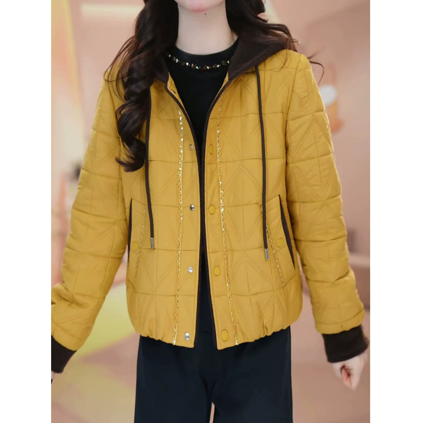 短款棉衣女冬季新款连帽棉服外套