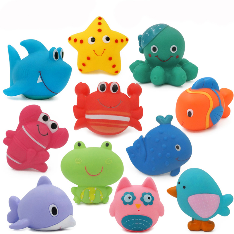 宝宝洗澡动物捏响喷水玩具