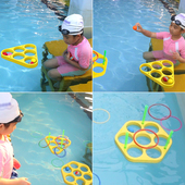 亲子水育教具水上投掷圈游泳训练儿童戏水玩具波波球投篮漂浮套圈