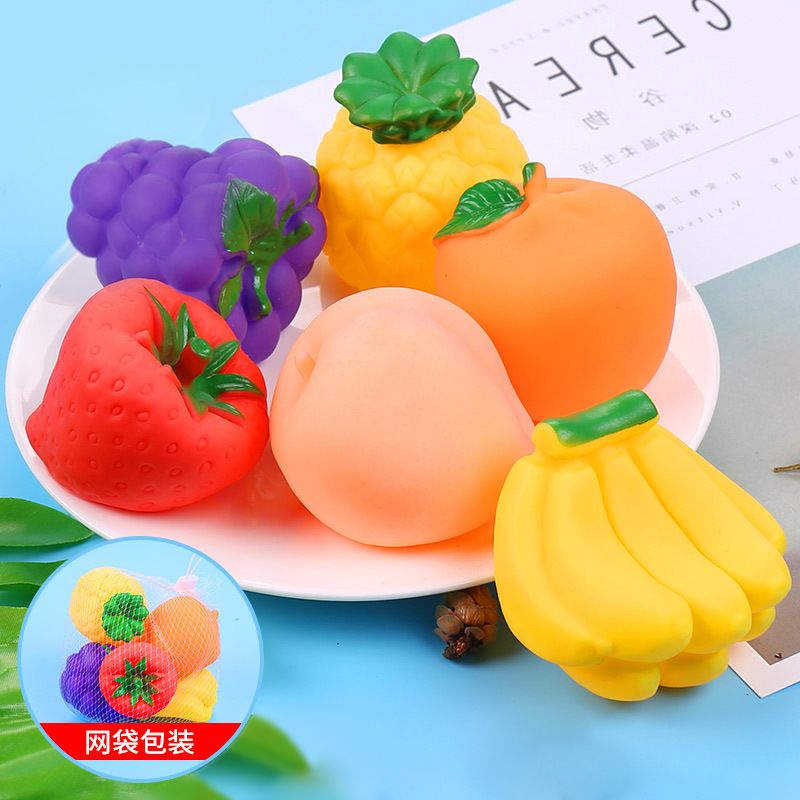 水果蔬菜洗澡玩具益智捏捏叫