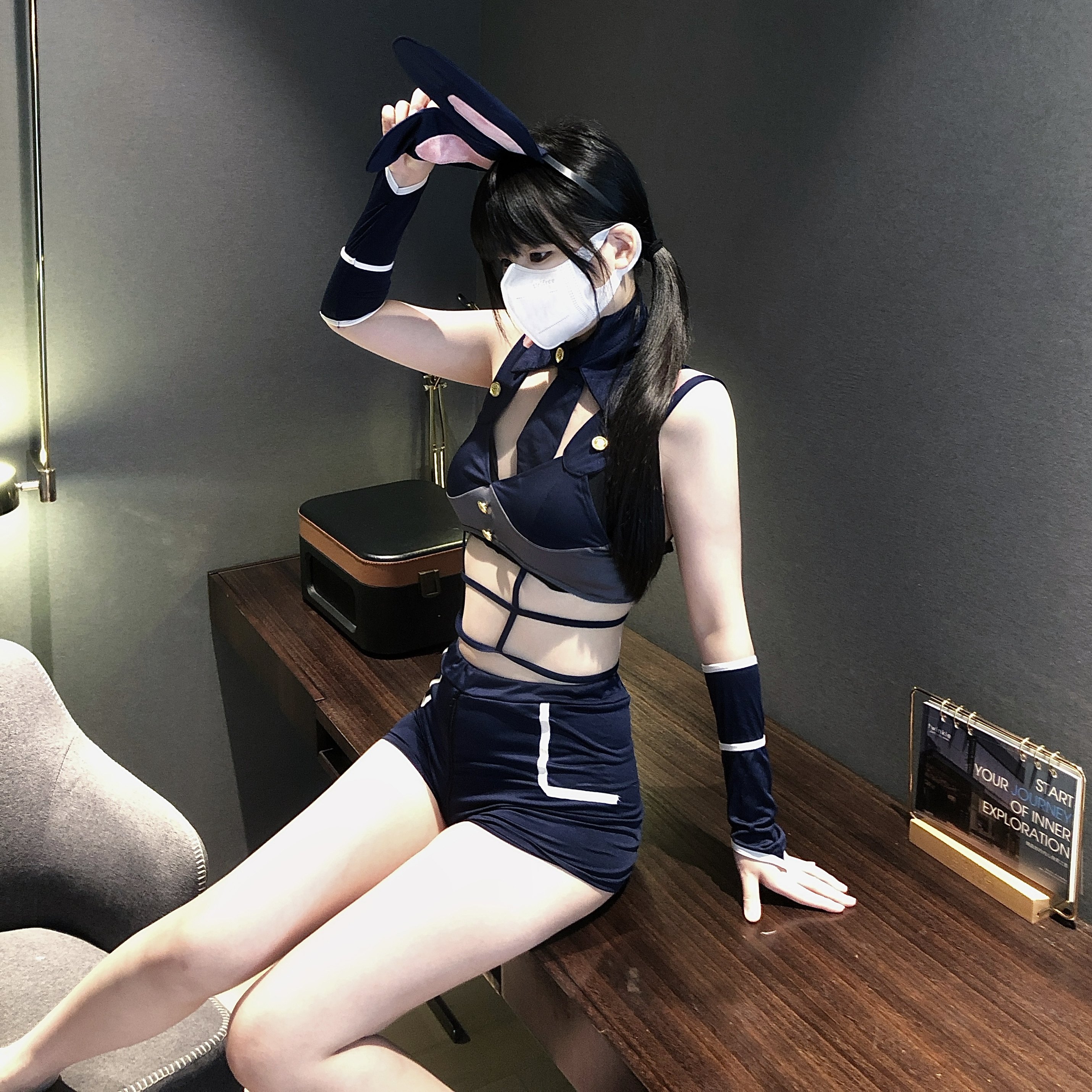 万圣兔女郎小胸显大文胸套装