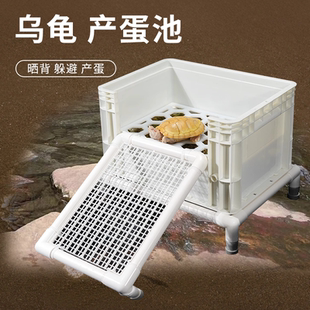 乌龟产蛋池网格大号挂式繁殖盒沙盒沙池盆宠物龟下蛋发色盒专用箱