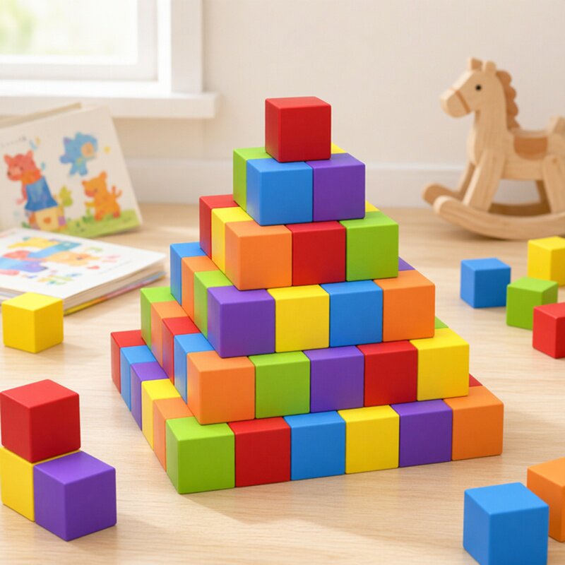 正方体积木数学教具小学木制小方块拼搭立体几何模型儿童益智玩具