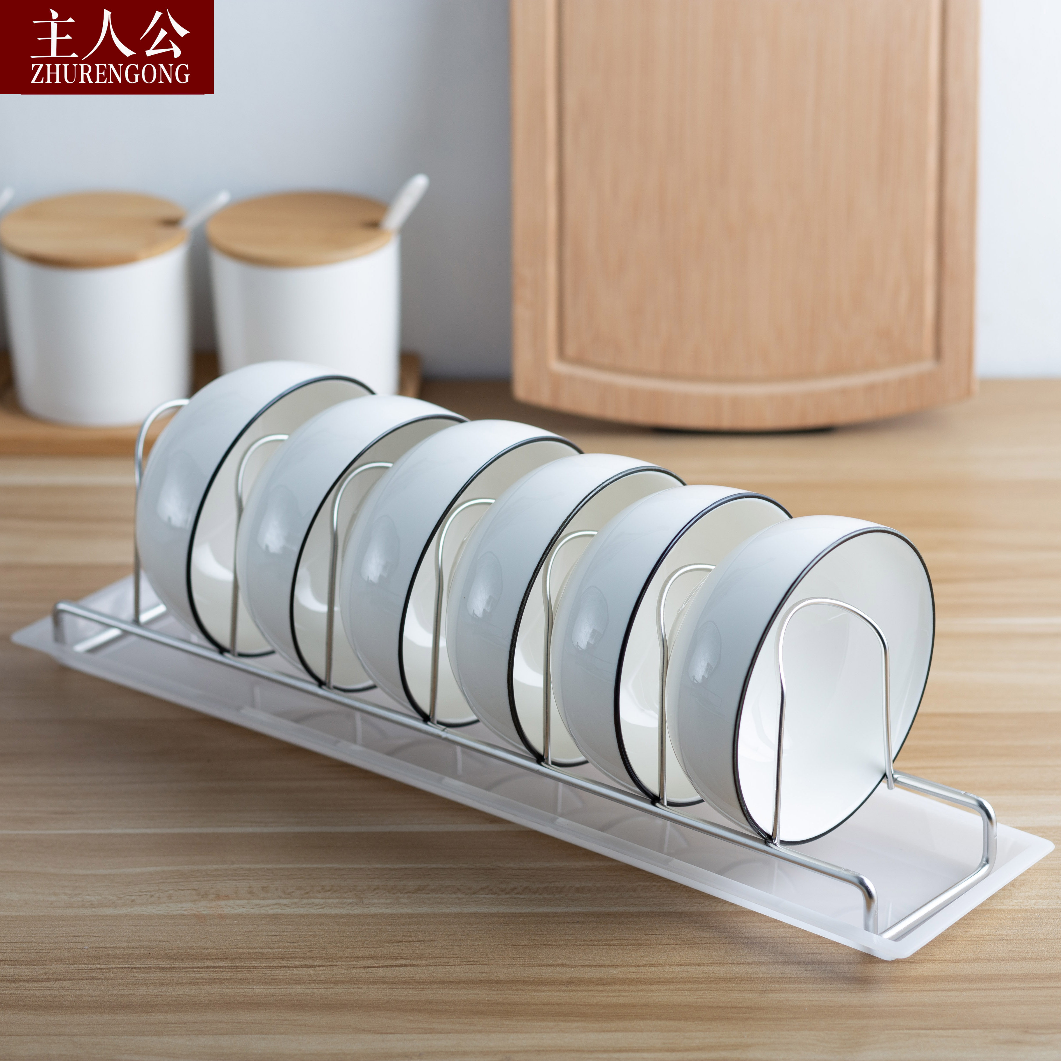 304厨房台面沥水架置物架小号碗盘架不锈钢双层碗碟架单层小碗架