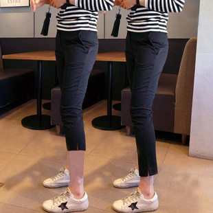 弹力春夏秋冬季薄款百搭直筒八九分黑色休闲显瘦百搭小脚长裤子女