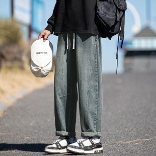 WASSUP潮牌vibe复古水洗牛仔裤男士2026秋冬新款宽松直筒休闲长裤