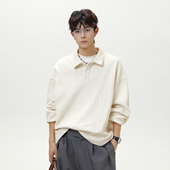 翻领Polo衫 春秋季 高级感内搭打底休闲上衣 t恤男士 WASSUP潮牌长袖