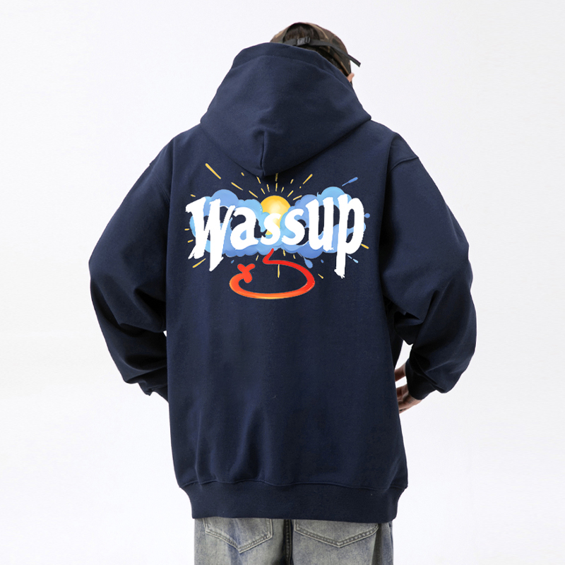 WASSUP云朵彩虹连帽卫衣男女款