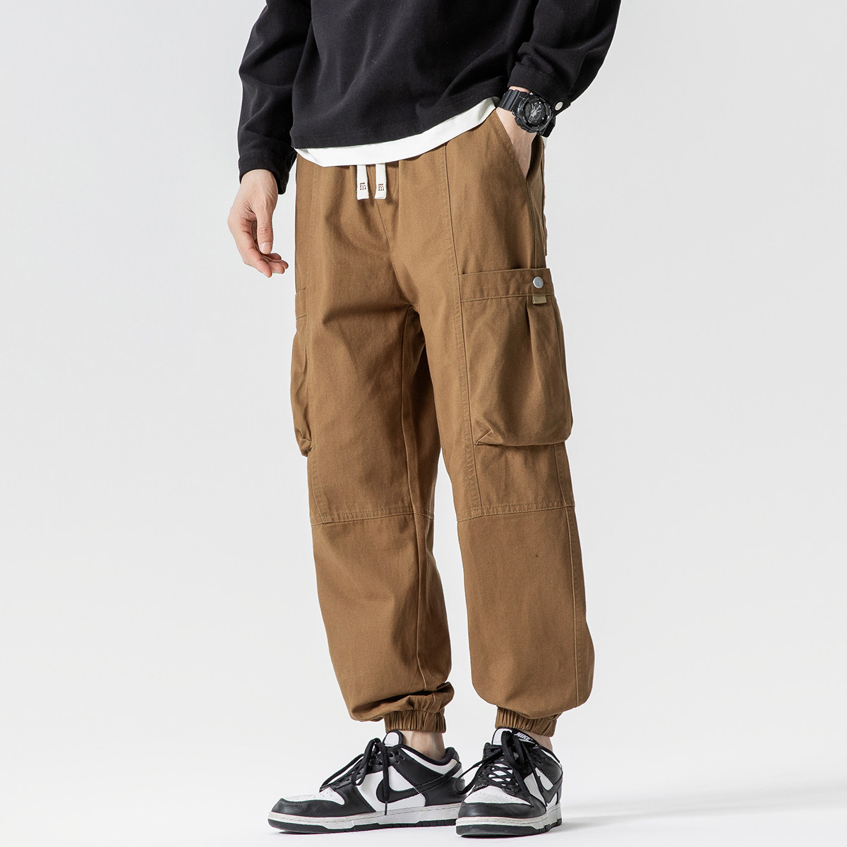 WASSUP美式复古纯棉工装裤男士秋季新款多口袋束腿宽松休闲长裤子,男装,休闲裤,淘宝优惠券,粉丝福利购,淘宝优惠卷