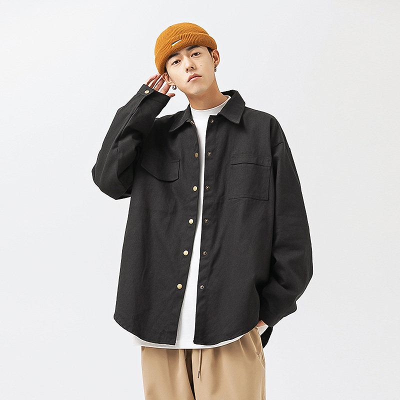 WASSUP美式复古工装衬衫男生春秋季新款时尚百搭休闲宽松衬衣外套,男装,衬衫,淘宝优惠券,粉丝福利购,淘宝优惠卷