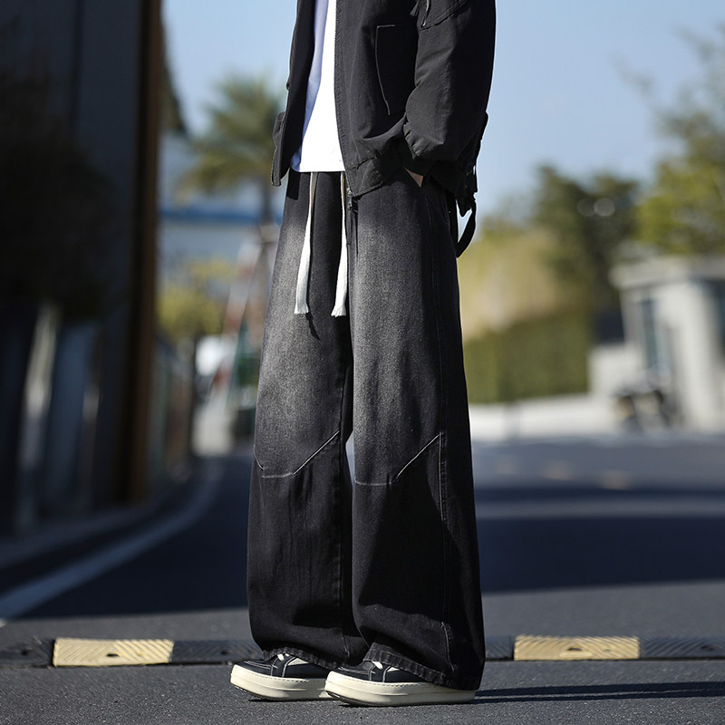 WASSUP潮牌2026新款美式复古水洗做旧牛仔裤男直筒休闲阔腿长裤子,男装,牛仔裤,淘宝优惠券,粉丝福利购,淘宝优惠卷