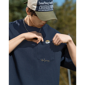 T恤男卡通刺绣短tee潮流百搭休闲体恤衫 WASSUP潮牌夏季 纯棉短袖 男