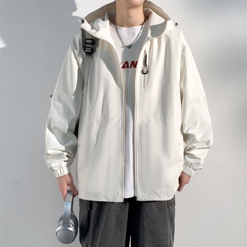WASSUP简约休闲夹克连帽外套男