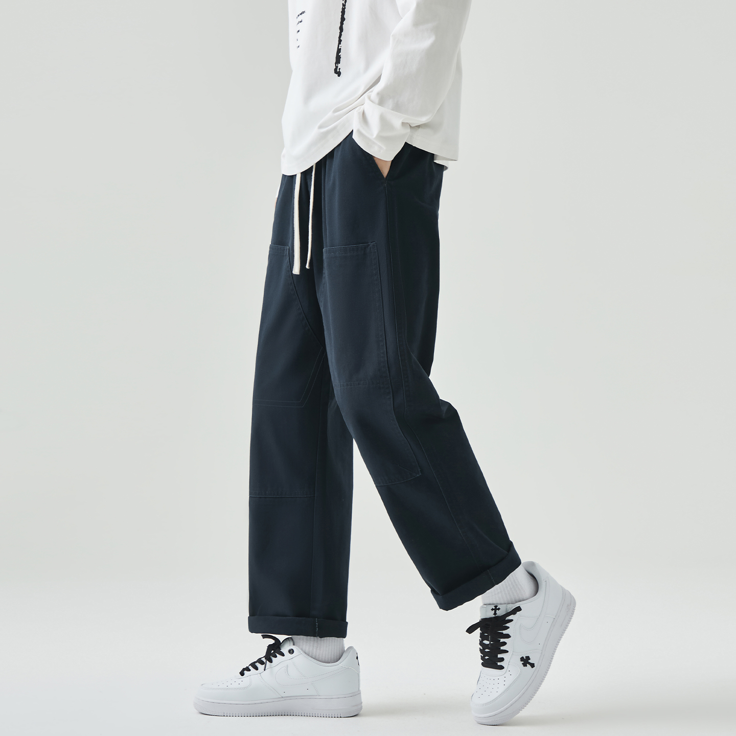 WASSUP美式复古工装休闲直筒长裤