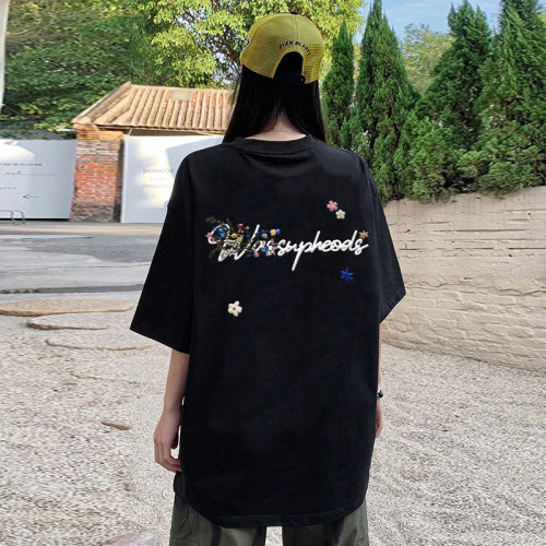 【WASSUP官方店】花卉刺绣短袖女