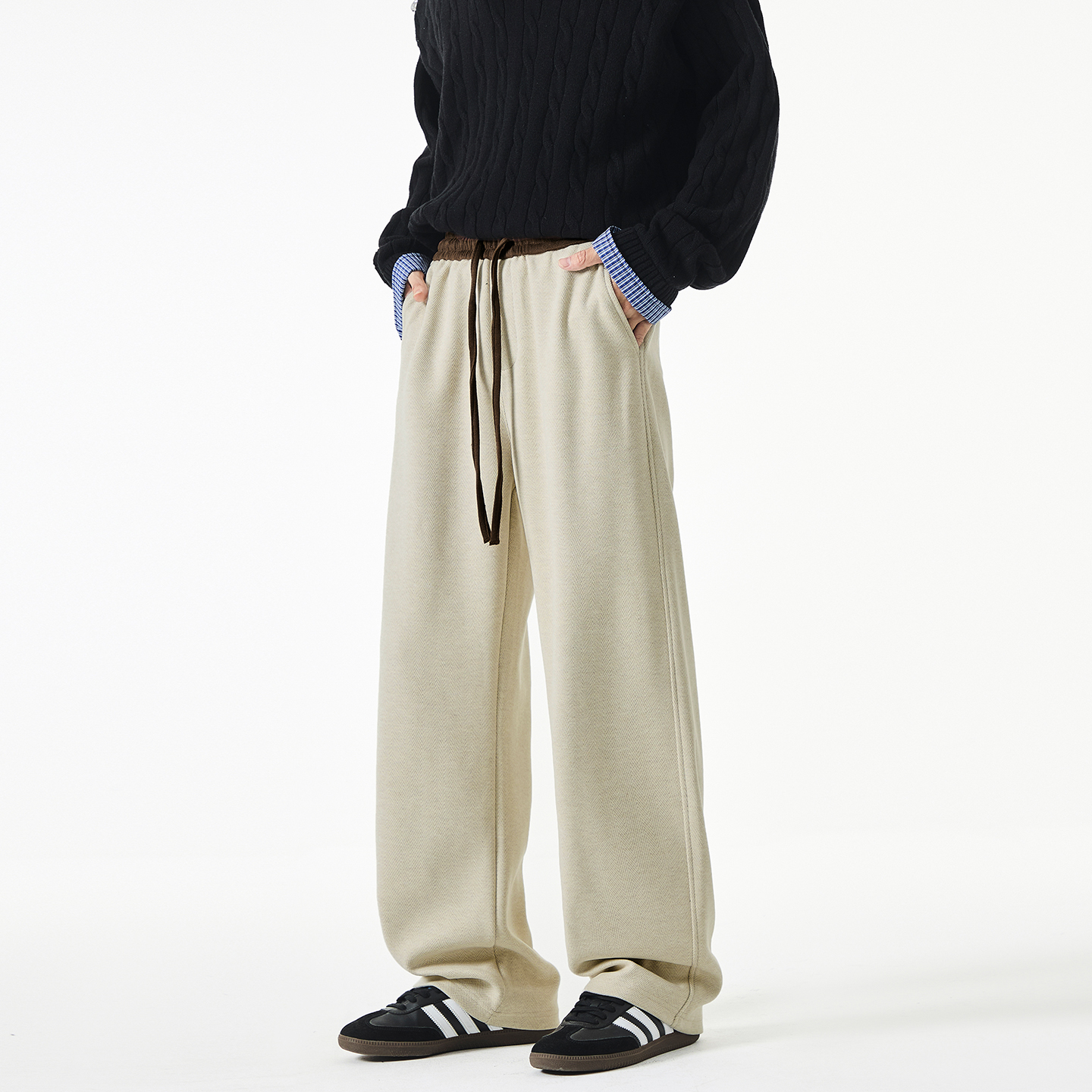 WASSUP美式弯刀休闲直筒卫裤男秋