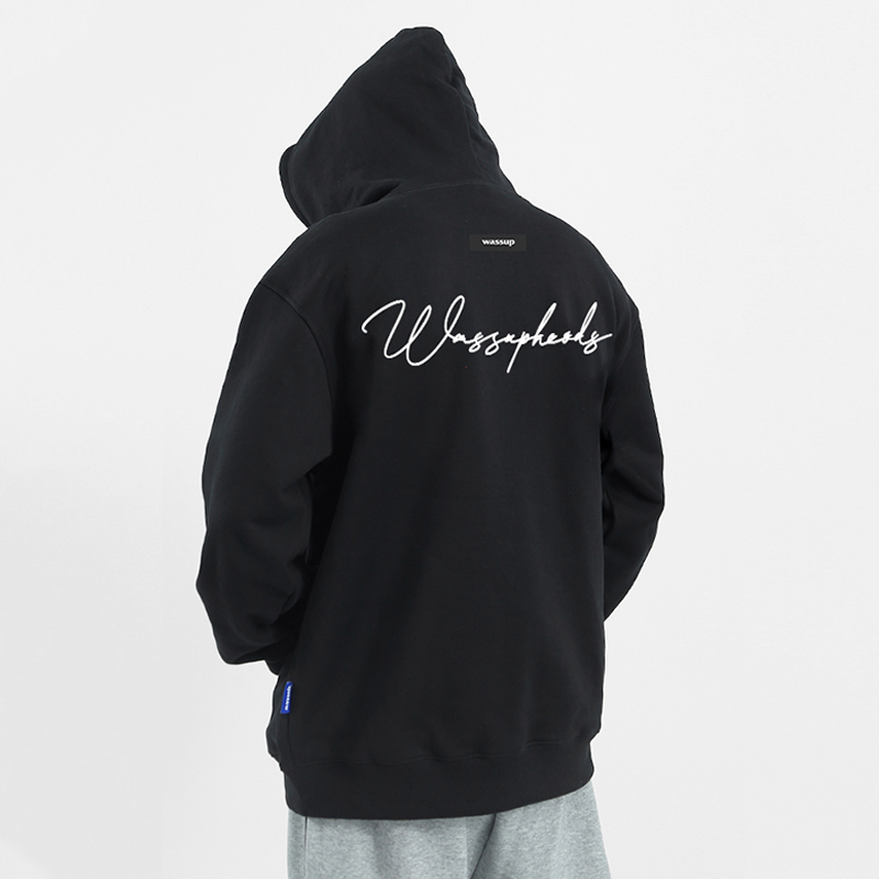 WASSUP美式重磅连帽卫衣情侣秋冬