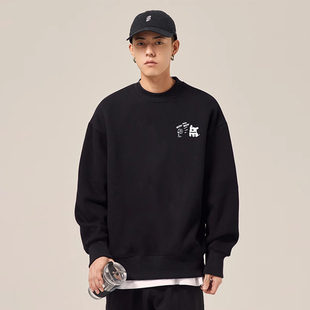 WASSUP卡通小狗重磅潮牌卫衣男女款秋冬加绒美式宽松情侣圆领上衣